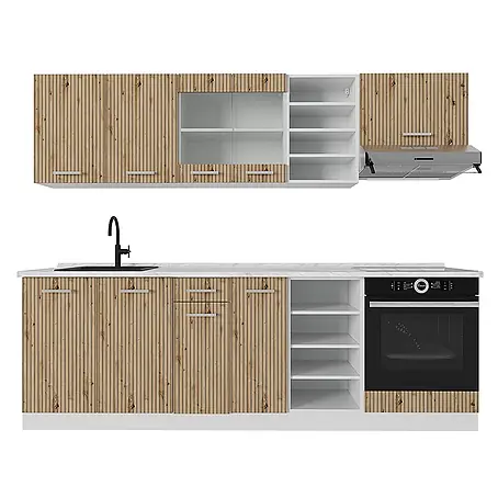 Vicco  Küchenzeile R-Line Artisan Eiche/Weiß ohne Arbeitsplatte