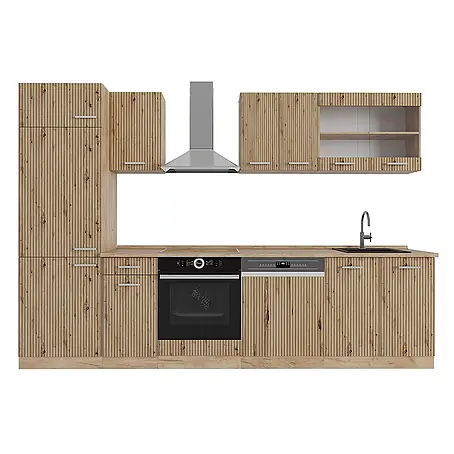 Vicco  Küchenzeile R-Line Artisan-Eiche/Goldkraft Eiche ohne Arbeitsplatte