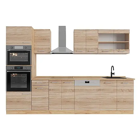 Vicco  Küchenzeile R-Line Sonoma/Goldkraft Eiche mit Hochschrank, ohne Arbeitsplatte
