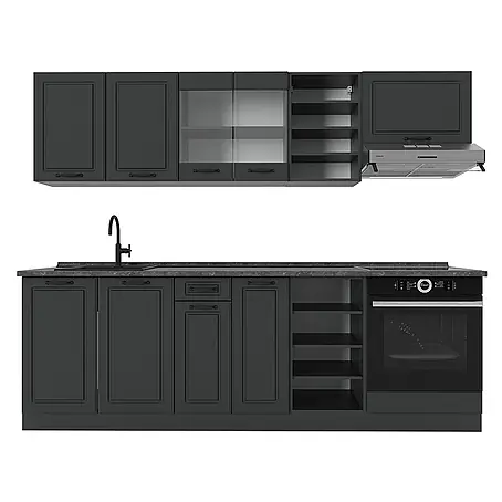 Vicco  Küchenzeile R-Line Anthrazit Landhaus/Anthrazit, AP Anthrazit