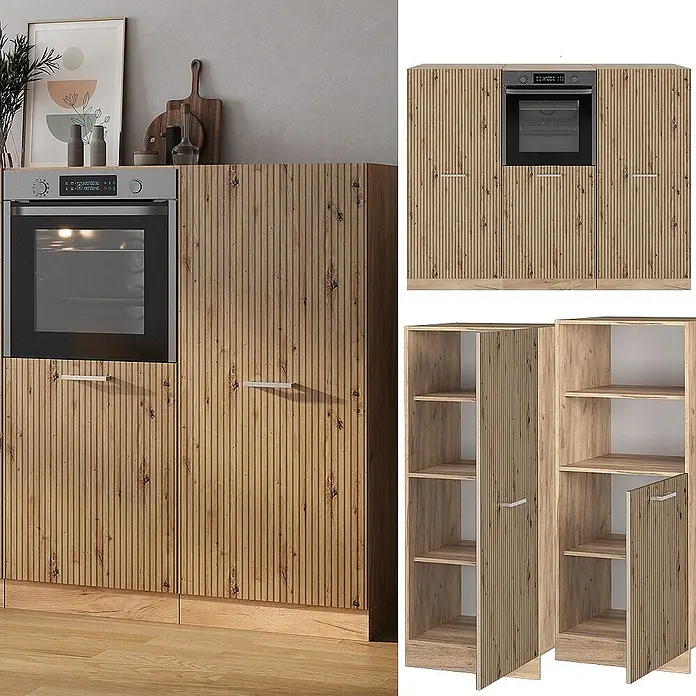 Vicco Küchenleerblock R-Line Artisan-Eiche/Goldkraft Eiche ohne Arbeitsplatte - Artisan-Eiche