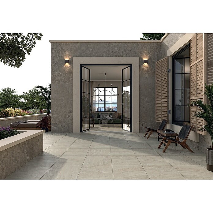 Momastela Feinsteinzeugfliese 2.0 Travertino (L x B: 60 x 60 cm, Beige, Matt) | BAUHAUS