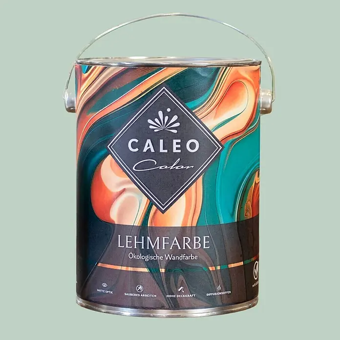 Caleo Color Wandfarbe Lehmfarbe Novembernebel - Novembernebel, Matt, 10 l