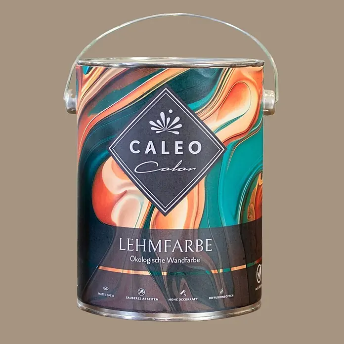 Caleo Color Wandfarbe Lehmfarbe Steineiche - Steineiche, Matt, 10 l