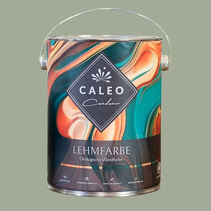 Caleo Color Wandfarbe Lehmfarbe Schilf - Schilf, Matt, 5 l
