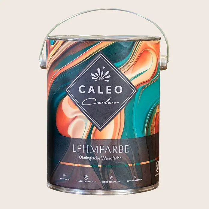 Caleo Color Wandfarbe Lehmfarbe Altweiß - Altweiß, Matt, 0,15 l