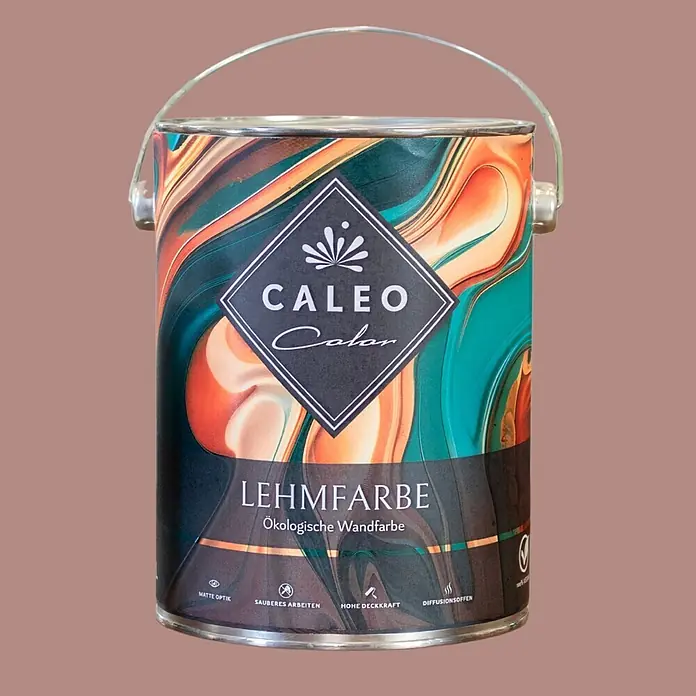 Caleo Color Wandfarbe Lehmfarbe Puder - Puder, Matt, 10 l