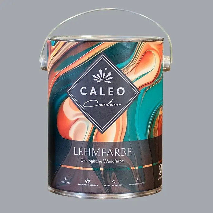 Caleo Color Wandfarbe Lehmfarbe Flusskiesel - Flusskiesel, Matt, 5 l