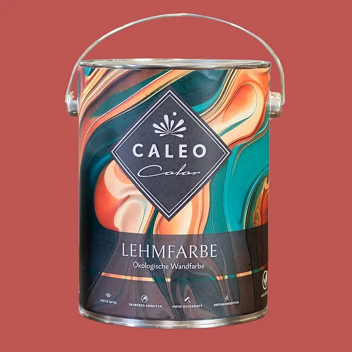 Caleo Color Wandfarbe Lehmfarbe Mohnblume - Mohnblume, Matt, 0,15 l