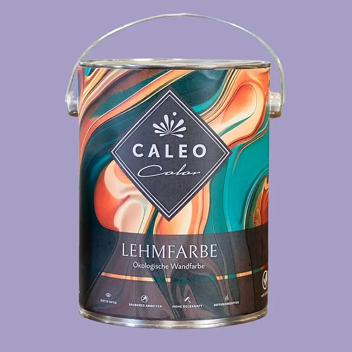 Caleo Color Wandfarbe Lehmfarbe Veilchenblüte - Veilchenblüte, Matt, 5 l