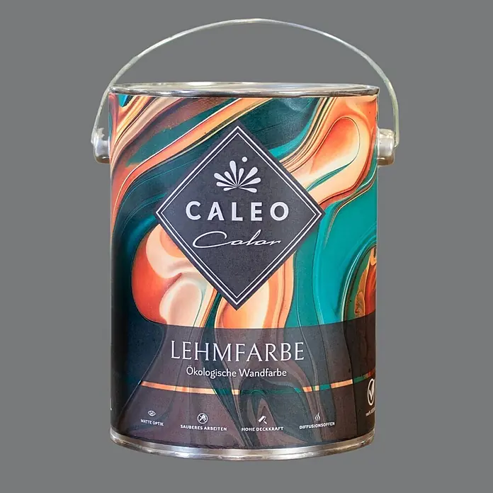Caleo Color Wandfarbe Lehmfarbe Donnergrollen - Donnergrollen, Matt, 2,25 l