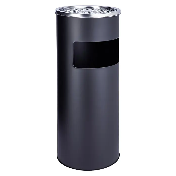 SVITA Asche-Mülleimer Standaschenbecher - 30 l, Stahl, Schwarz