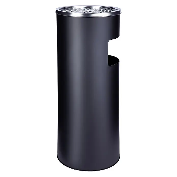 SVITA Asche-Mülleimer Standaschenbecher - 30 l, Stahl, Schwarz