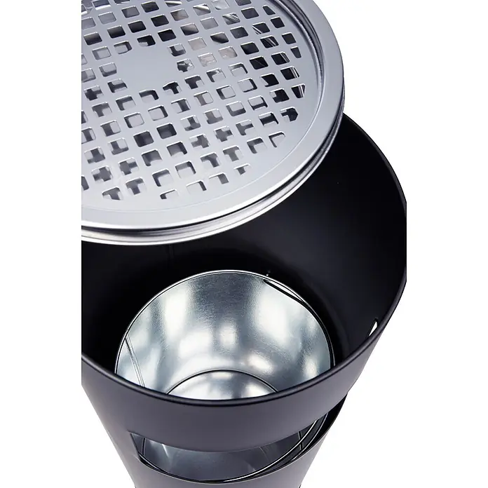 SVITA Asche-Mülleimer Standaschenbecher - 30 l, Stahl, Schwarz