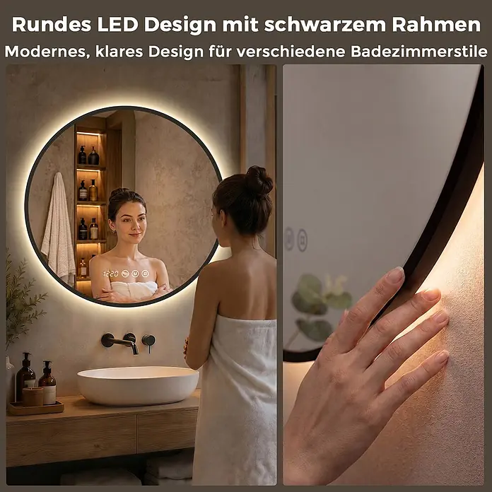 S'AFIELINA Lichtspiegel Luna Select - 80 x 80 cm, Leuchtmittel