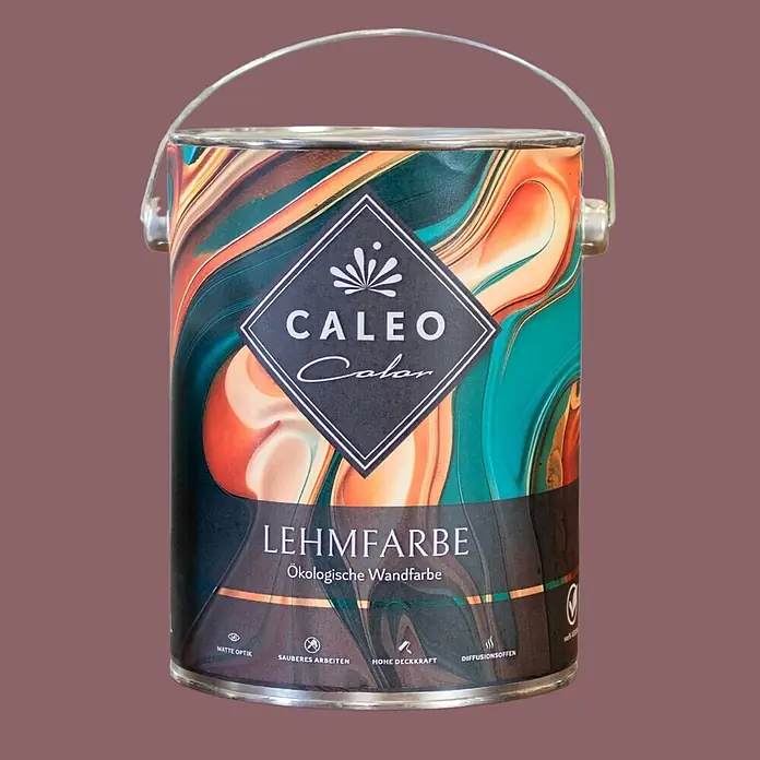 Caleo Color Wandfarbe Lehmfarbe Purpurglöckchen - Purpurglöckchen, Matt, 0,15 l