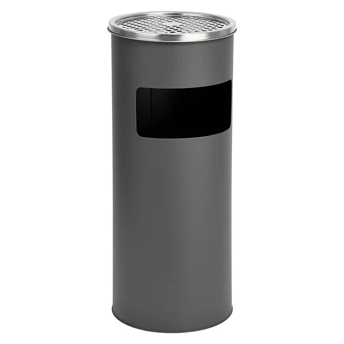 SVITA Asche-Mülleimer Standaschenbecher - 30 l, Stahl, Grau