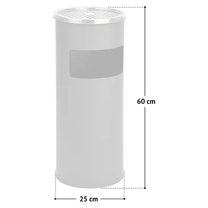 SVITA Asche-Mülleimer Standaschenbecher - 30 l, Stahl, Grau