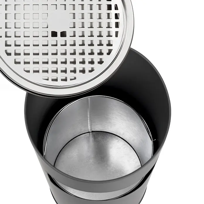 SVITA Asche-Mülleimer Standaschenbecher - 30 l, Stahl, Grau