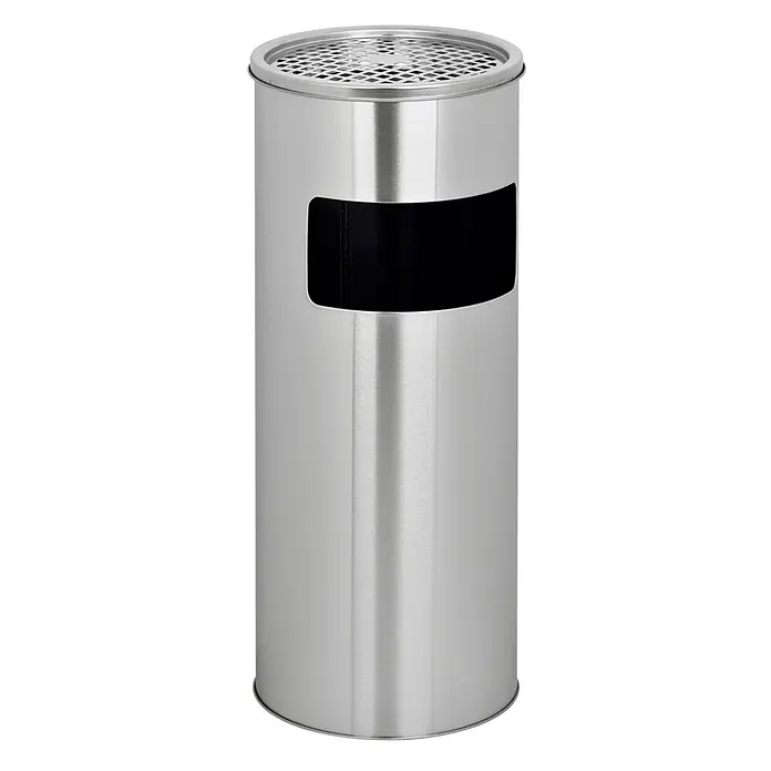 SVITA Asche-Mülleimer Standaschenbecher - 30 l, Edelstahl, Silber