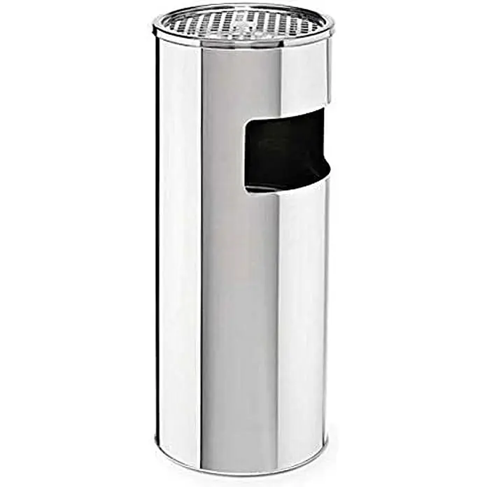 SVITA Asche-Mülleimer Standaschenbecher - 30 l, Edelstahl, Silber