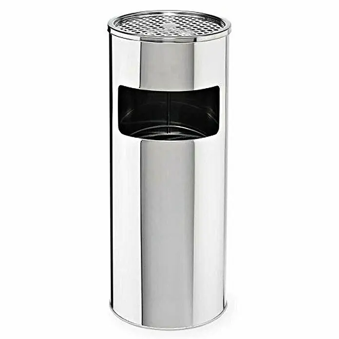 SVITA Asche-Mülleimer Standaschenbecher - 30 l, Edelstahl, Silber