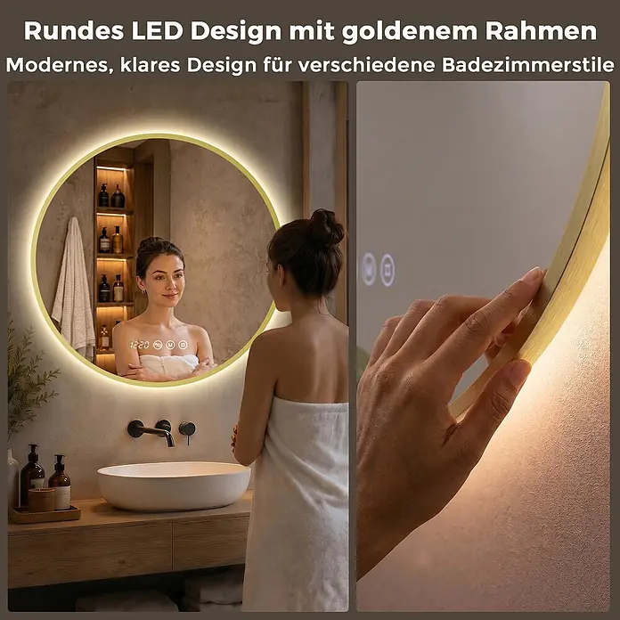 S'AFIELINA Lichtspiegel Luna Select - 70 x 70 cm, Leuchtmittel
