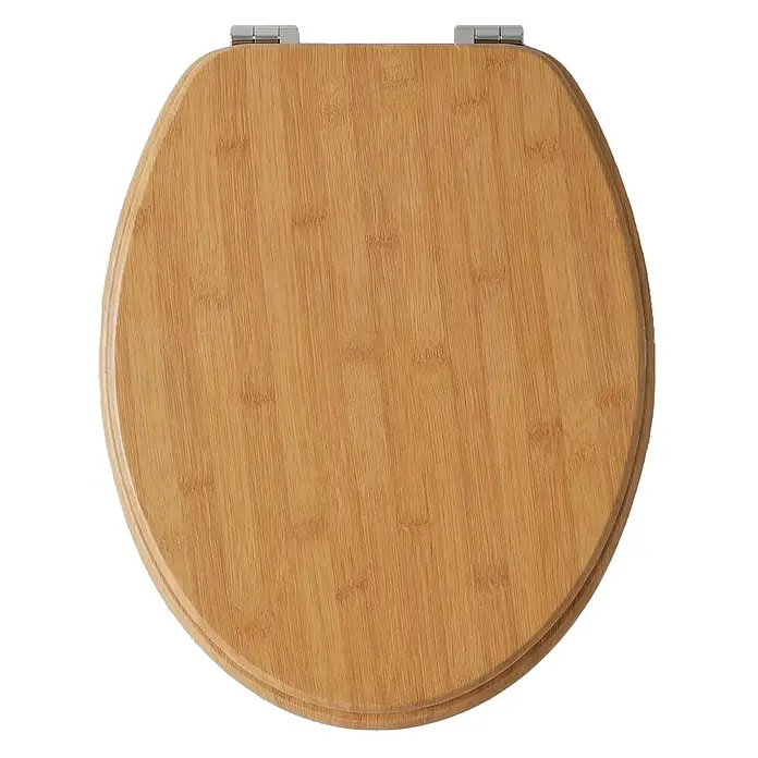 SAINOS WC-Sitz MDF WC-Sitz Gelb Holzoptik, O-Form, Absenkautomatik, Zinkscharniere, Unten - MDF, Gelb, Mit Absenkautomatik