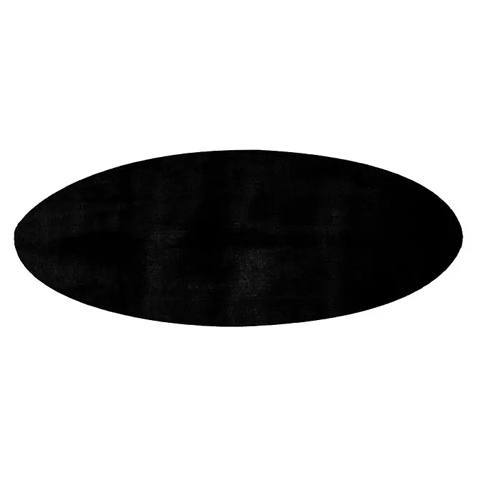 Kayoom Fellteppich Cross 425 - Schwarz, Durchmesser: 160 cm, 100 % Polyester - Ansicht von oben
