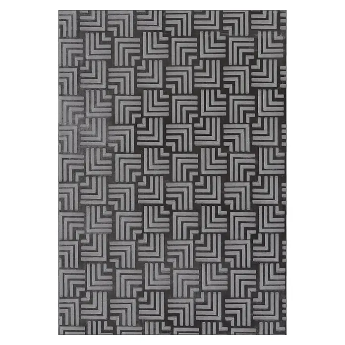 Kayoom Kurzflorteppich Calma 325 - Anthrazit, 220 x 160 cm, 100 % Polyester - Draufsicht