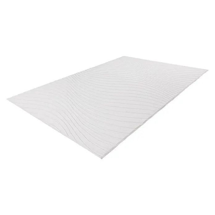 Kayoom Kurzflorteppich Kierk 325 - Elfenbein, 230 x 160 cm, 100 % Polyester - Diagonale Ansicht