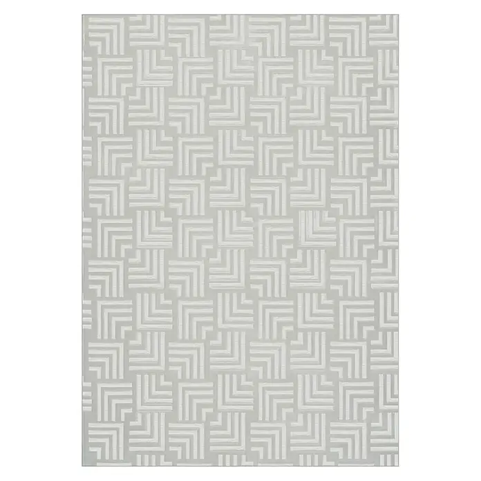 Kayoom Kurzflorteppich Calma 325 - Weiß, 150 x 80 cm, 100 % Polyester - Draufsicht