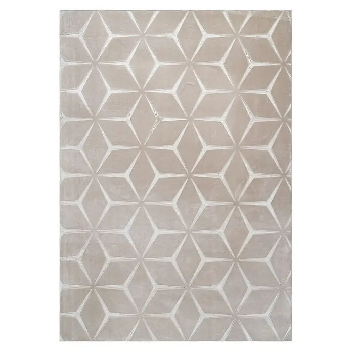 Kayoom Kurzflorteppich Calma 225 - Beige, 220 x 160 cm, 100 % Polyester - Draufsicht