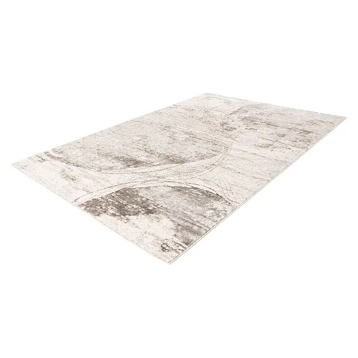 Kayoom Kurzflorteppich Chalk 325 - Silber/Beige, 170 x 120 cm, 100 % Polyester - Diagonale Ansicht
