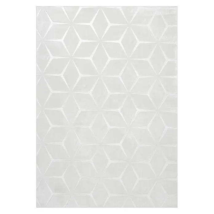Kayoom Kurzflorteppich Calma 225 - Weiß, 120 x 160 cm, 100 % Polyester - Draufsicht