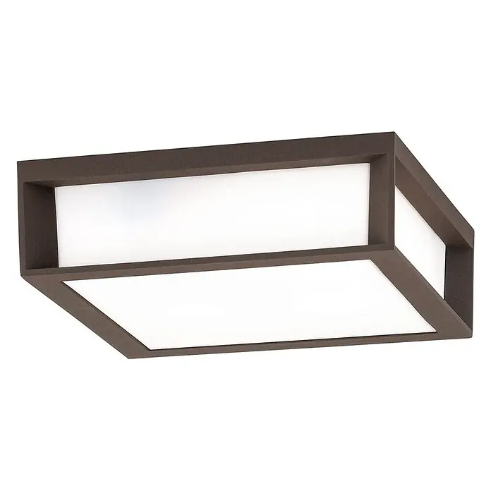 Orion Leuchten Außenwand- & Deckenleuchte Henry - 30 W, L x B x H: 26 x 26 x 8 cm, Corten, Opal, IP44