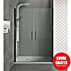 GME Mampara de ducha frontal Open Combi I (160 x 195 cm, Espesor de vidrio: 6 mm, Negro, An x Al: 160 (80/80) x 195 cm) | BAUHAUS