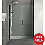 GME Mampara de ducha frontal Open Combi I (160 x 195 cm, Espesor de vidrio: 6 mm, Negro, An x Al: 160 (80/80) x 195 cm) | BAUHAUS