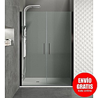 GME Mampara de ducha frontal Open Combi I (160 x 195 cm, Espesor de vidrio: 6 mm, Negro, An x Al: 160 (80/80) x 195 cm)