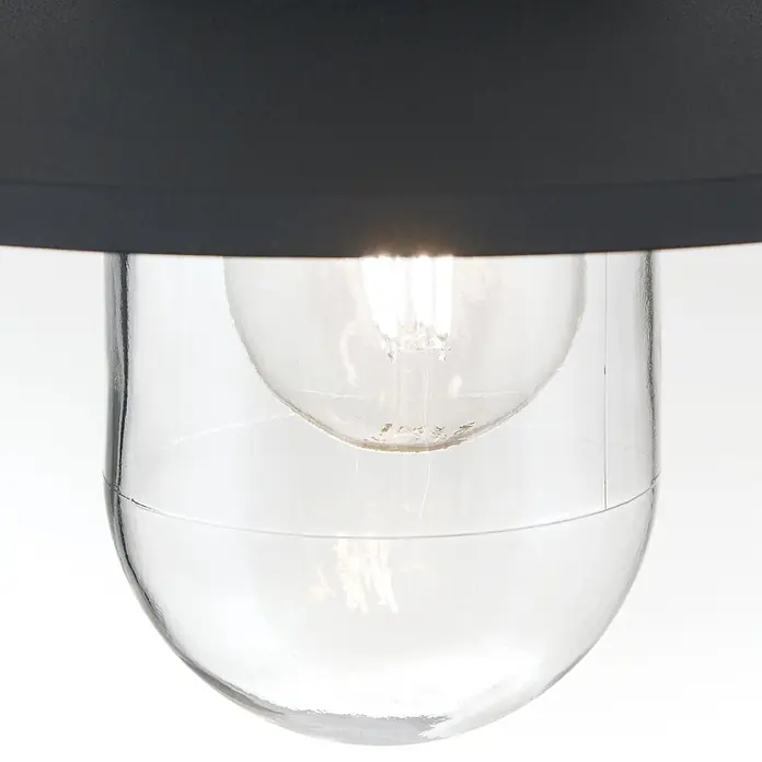 Orion Leuchten Außenwand- & Deckenleuchte Edward - 60 W, L x B x H: 27,5 x 27,5 x 100 cm, Schwarz, Klar, IP44