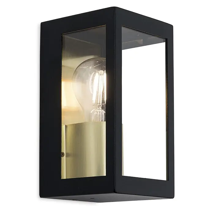 Orion Leuchten Außenwand- & Deckenleuchte Lumina - 40 W, L x B x H: 10,5 x 10,5 x 19,5 cm, Schwarz, Klar, IP44
