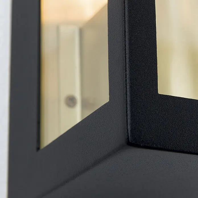 Orion Leuchten Außenwand- & Deckenleuchte Lumina - 40 W, L x B x H: 10,5 x 10,5 x 19,5 cm, Schwarz, Klar, IP44