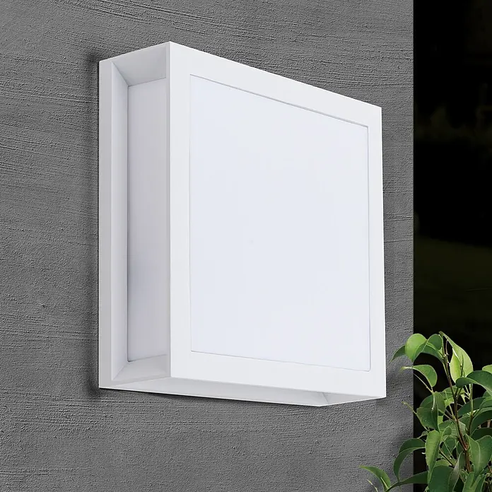 Orion Leuchten Außenwand- & Deckenleuchte Henry - 30 W, L x B x H: 26 x 26 x 8 cm, Weiß, Opal, IP44