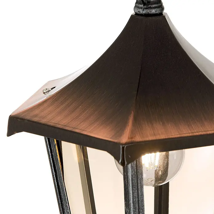 Orion Leuchten Außenwand- & Deckenleuchte Hermine - 60 W, L x B x H: 25,5 x 35 x 105 cm, Schwarz, Klar, IP40