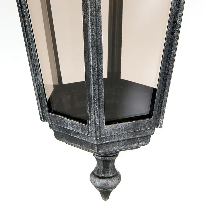 Orion Leuchten Außenwand- & Deckenleuchte Hermine - 60 W, L x B x H: 25,5 x 35 x 105 cm, Schwarz, Klar, IP40
