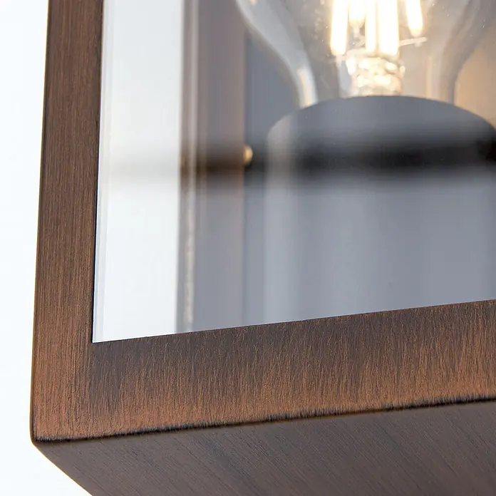 Orion Leuchten Außenwand- & Deckenleuchte Lumina - 40 W, L x B x H: 10,5 x 10,5 x 19,5 cm, Braun, Klar, IP44