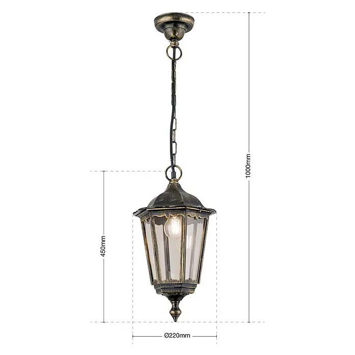 Orion Leuchten Außenwand- & Deckenleuchte Puchberg - 60 W, L x B x H: 22 x 22 x 100 cm, Schwarz, Klar, IP40