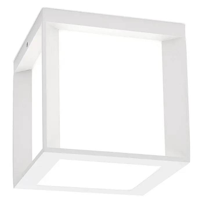 Orion Leuchten Außenwand- & Deckenleuchte Henry - 30 W, L x B x H: 16 x 16 x 16 cm, Weiß, Opal, IP44