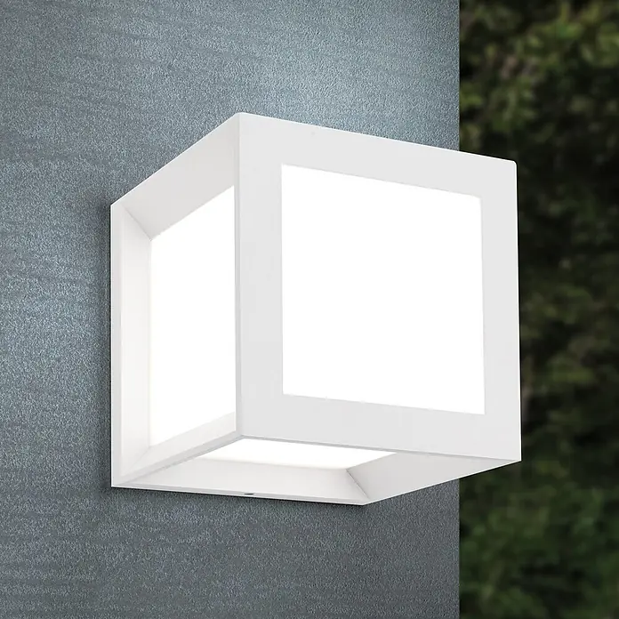 Orion Leuchten Außenwand- & Deckenleuchte Henry - 30 W, L x B x H: 16 x 16 x 16 cm, Weiß, Opal, IP44