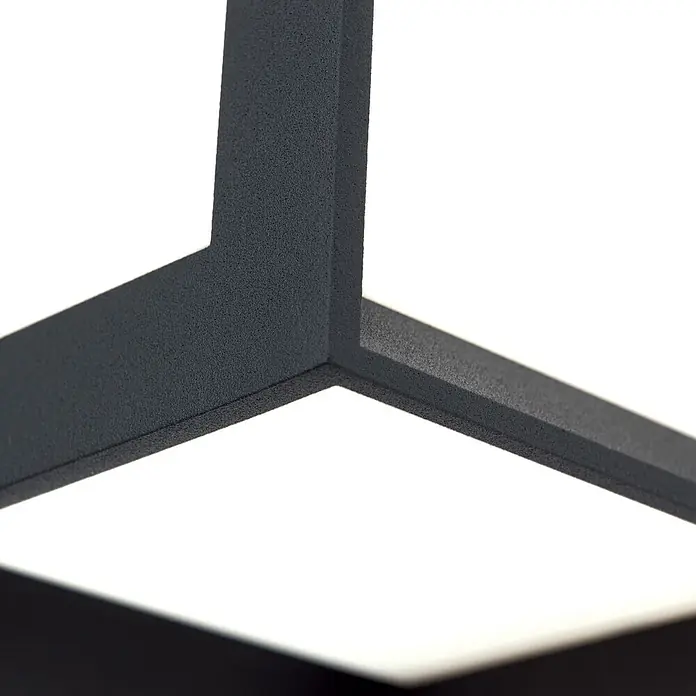 Orion Leuchten Außenwand- & Deckenleuchte Henry - 30 W, L x B x H: 16 x 16 x 16 cm, Schwarz, Opal, IP44